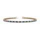 1 - Cliona 2.40 mm Blue Diamond and Lab Grown Diamond Eternity Tennis Bracelet 