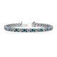 1 - Cliona 4.10 mm London Blue Topaz and Diamond Eternity Tennis Bracelet 