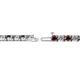 2 - Cliona 3.30 mm Red Garnet and Diamond Eternity Tennis Bracelet 