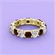 2 - Laida 4.56 ctw (4.00 mm) Red Garnet and Diamond Eternity Band 