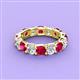 2 - Laida 4.10 ctw (4.00 mm) Ruby and Diamond Eternity Band 
