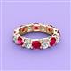 2 - Laida 4.10 ctw (4.00 mm) Ruby and Diamond Eternity Band 
