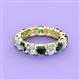 2 - Laida 4.00 ctw (4.00 mm) London Blue Topaz and Diamond Eternity Band 