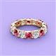 3 - Laida 4.00 mm Pink Tourmaline and Lab Grown Diamond Eternity Band 