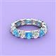 3 - Laida 4.00 mm Blue Topaz and Lab Grown Diamond Eternity Band 