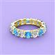 3 - Laida 4.00 mm Blue Topaz and Lab Grown Diamond Eternity Band 