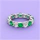3 - Laida 4.00 mm Emerald and Lab Grown Diamond Eternity Band 