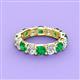 3 - Laida 4.00 mm Emerald and Lab Grown Diamond Eternity Band 