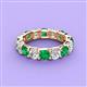 3 - Laida 4.00 mm Emerald and Lab Grown Diamond Eternity Band 