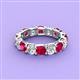 3 - Laida 4.00 mm Ruby and Lab Grown Diamond Eternity Band 