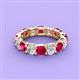 3 - Laida 4.00 mm Ruby and Lab Grown Diamond Eternity Band 