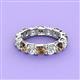 3 - Laida 4.00 mm Smoky Quartz and Lab Grown Diamond Eternity Band 