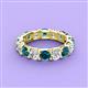 3 - Laida 4.00 mm Blue Diamond and Lab Grown Diamond Eternity Band 