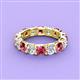 3 - Laida 4.00 mm Pink Tourmaline and Lab Grown Diamond Eternity Band 