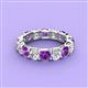 3 - Laida 4.00 mm Amethyst and Lab Grown Diamond Eternity Band 