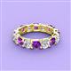 3 - Laida 4.00 mm Amethyst and Lab Grown Diamond Eternity Band 