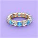 3 - Laida 4.00 mm Blue Topaz and Lab Grown Diamond Eternity Band 