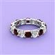 3 - Laida 4.00 mm Red Garnet and Lab Grown Diamond Eternity Band 