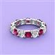3 - Laida 4.00 mm Rhodolite Garnet and Lab Grown Diamond Eternity Band 