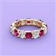 3 - Laida 4.00 mm Rhodolite Garnet and Lab Grown Diamond Eternity Band 
