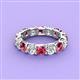 3 - Laida 4.00 mm Pink Tourmaline and Lab Grown Diamond Eternity Band 