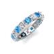 5 - Laida 3.80 mm Blue Topaz and Diamond Eternity Band 