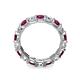 6 - Laida 3.80 mm Rhodolite Garnet and Diamond Eternity Band 