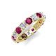 5 - Laida 3.80 mm Rhodolite Garnet and Diamond Eternity Band 