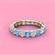 4 - Laida 3.40 mm Blue Topaz and Diamond Eternity Band 