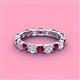 4 - Laida 3.40 mm Rhodolite Garnet and Diamond Eternity Band 