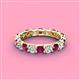 4 - Laida 3.40 mm Rhodolite Garnet and Diamond Eternity Band 