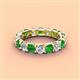 4 - Laida 3.80 mm Green Garnet and Lab Grown Diamond Eternity Band 