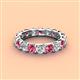 4 - Laida 3.80 mm Pink Tourmaline and Lab Grown Diamond Eternity Band 