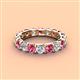 4 - Laida 3.80 mm Pink Tourmaline and Lab Grown Diamond Eternity Band 