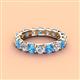 4 - Laida 3.80 mm Blue Topaz and Lab Grown Diamond Eternity Band 