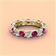 4 - Laida 3.80 mm Rhodolite Garnet and Lab Grown Diamond Eternity Band 