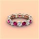 4 - Laida 3.80 mm Rhodolite Garnet and Lab Grown Diamond Eternity Band 
