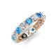 5 - Laida 3.80 mm Blue Topaz and Lab Grown Diamond Eternity Band 