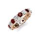 5 - Laida 3.80 mm Red Garnet and Lab Grown Diamond Eternity Band 