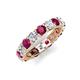 5 - Laida 3.80 mm Rhodolite Garnet and Lab Grown Diamond Eternity Band 