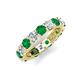5 - Laida 3.80 mm Emerald and Lab Grown Diamond Eternity Band 