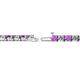 2 - Cliona 3.30 mm Amethyst and Lab Grown Diamond Eternity Tennis Bracelet 