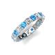 5 - Laida 3.40 mm Blue Topaz and Lab Grown Diamond Eternity Band 