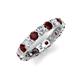 5 - Laida 3.40 mm Red Garnet and Lab Grown Diamond Eternity Band 