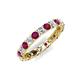 5 - Laida 3.00 mm Rhodolite Garnet and Diamond Eternity Band 