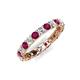 5 - Laida 3.00 mm Rhodolite Garnet and Diamond Eternity Band 
