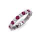 5 - Laida 3.00 mm Rhodolite Garnet and Diamond Eternity Band 