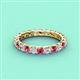4 - Laida 3.00 mm Pink Tourmaline and Lab Grown Diamond Eternity Band 