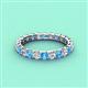 4 - Laida 3.00 mm Blue Topaz and Lab Grown Diamond Eternity Band 
