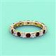 4 - Laida 3.00 mm Red Garnet and Lab Grown Diamond Eternity Band 